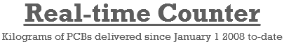Real-time Counter
Kilograms of PCBs delivered since January 1 2008 to-date
