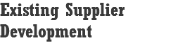 Existing Supplier
Development